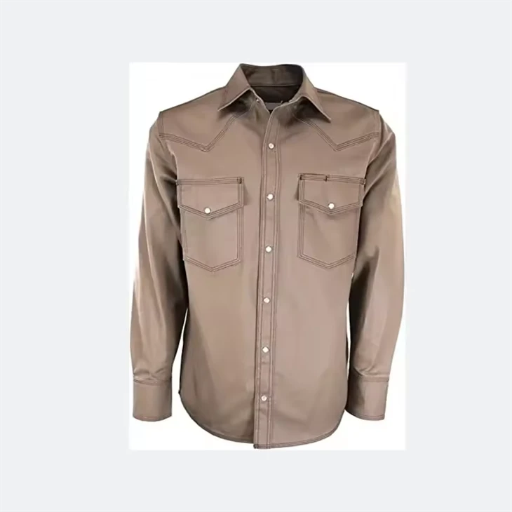 Camisas de trabajo de seguridad NFPA2112 CAT2 Camisas occidentales ignífugas de soldadura de manga larga FR